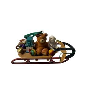 CARLTON CARDS | Vintage 1988 Favorite Things Christmas Ornament Toys on Sled